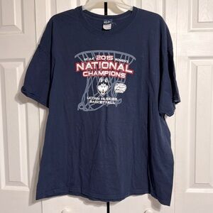 Blue 84 UCONN Huskies basketball 2015 national champions Cotton Tee shirt 3X